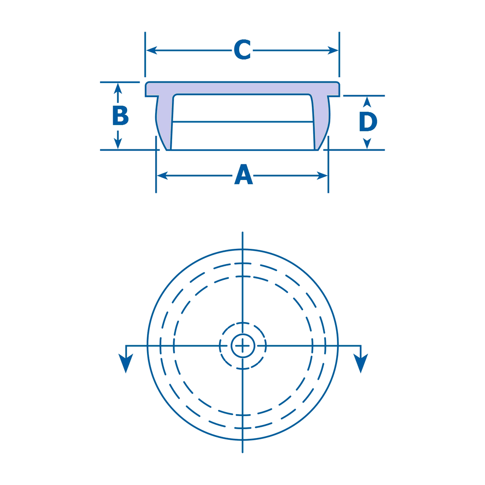 A technical drawing of a barrel plug