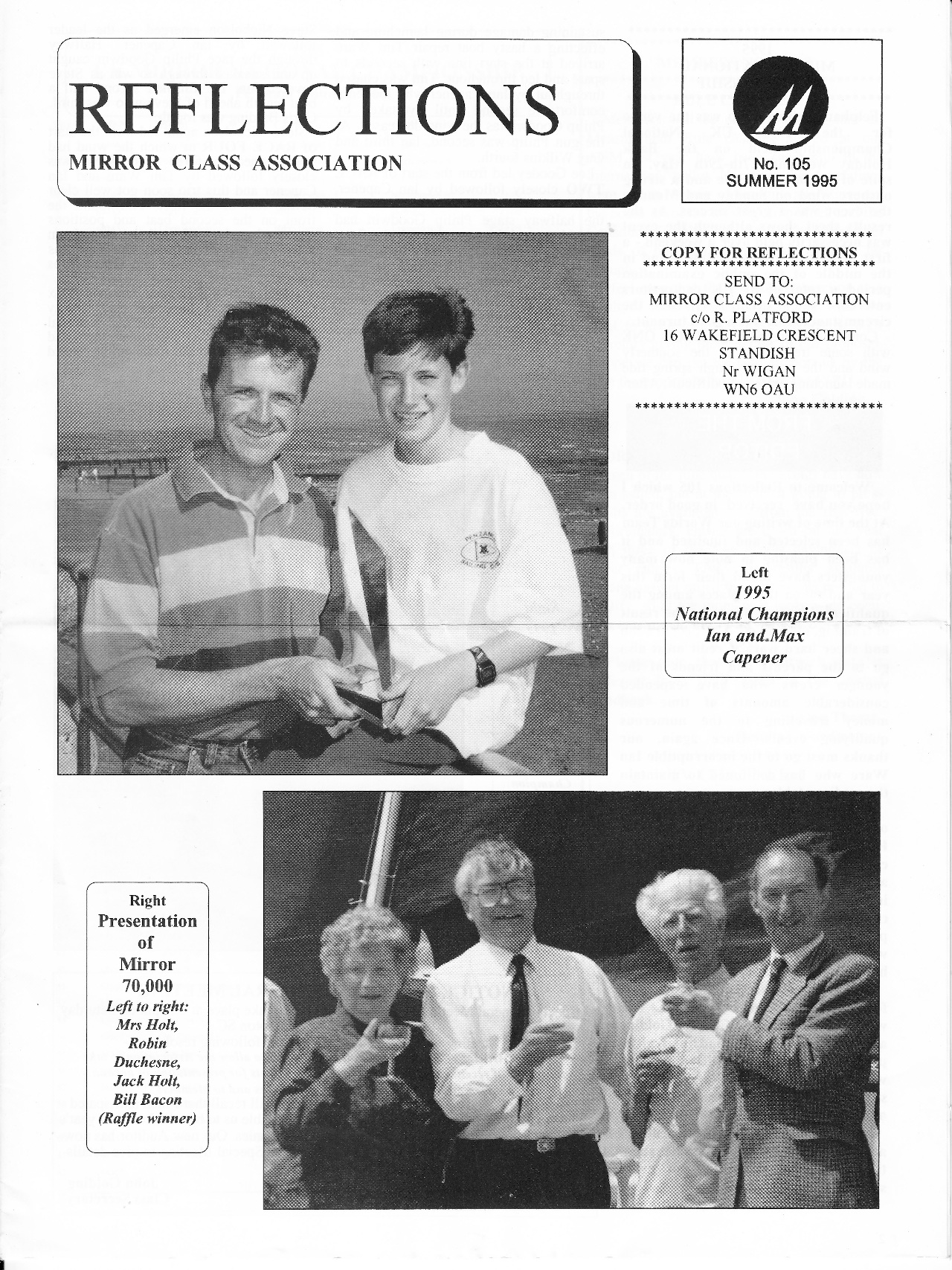 The first page of Reflections number 105